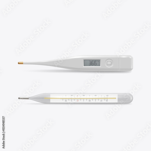 Electronic modern thermometer with screen for displaying body temperature