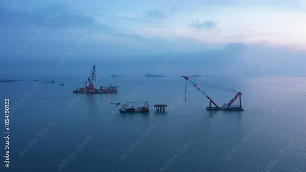 The aerial view of Pingtan Island in Fujian, China, showcasing its beautiful island scenery. The aerial view of Pingtan Island in Fujian, China, showcasing its beautiful island scenery.