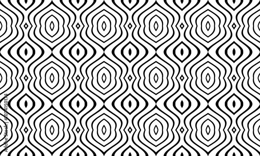 Abstract Seamless Geometric Wavy Lines Pattern. Abstract Seamless Geometric Wavy Lines Pattern.