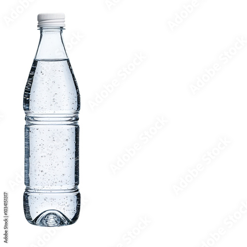 Sparkling water bottle, white isolate background
