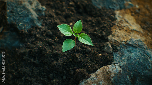 Small Green Tree Seedling in Soil