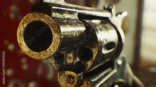 Revolver slot machine with worn metal textures and bonus rounds Ennio Morriconeinspired sounds photo