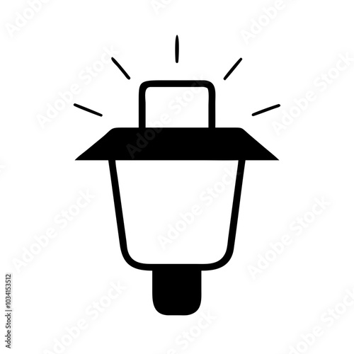 Illuminated lamp icon symbolizing light and brightness