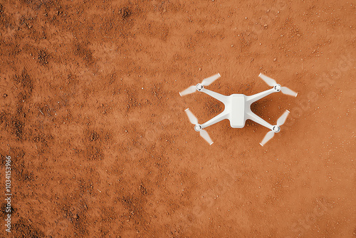 Drone, aerial view on red terrain