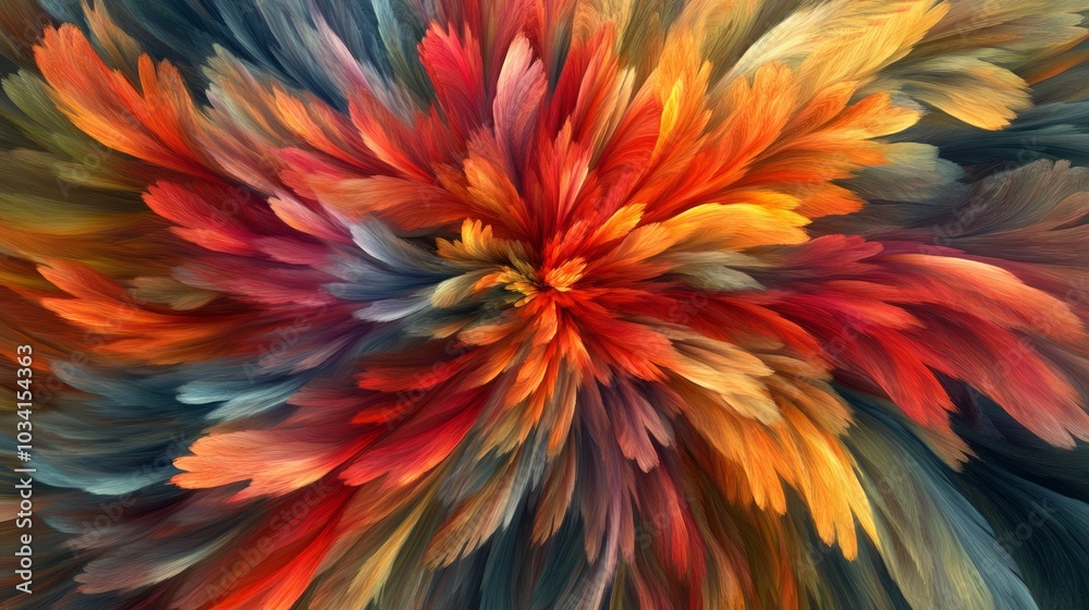 Abstract colorful swirl pattern with a burst of color at the center. Abstract colorful swirl pattern with a burst of color at the center.