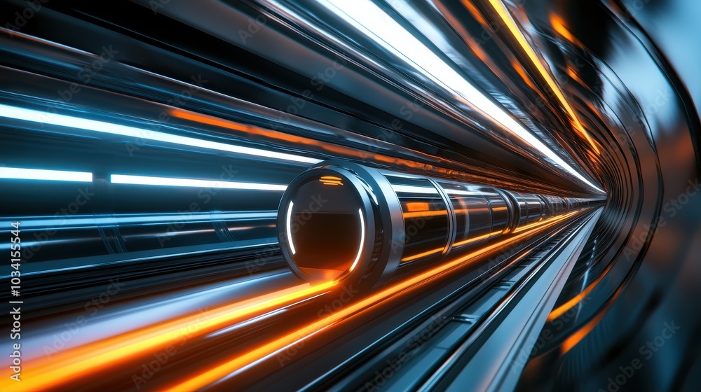 Futuristic Tunnel with Dynamic Light Effects Futuristic Tunnel with Dynamic Light Effects
