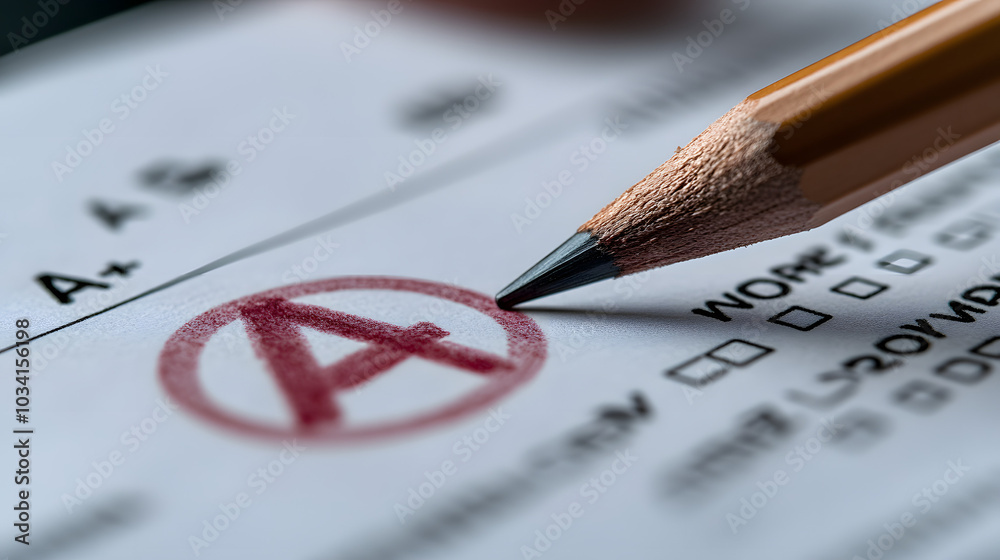 A Photograph of an Exam Paper with the “A” Mark Circled in Red, Symbolizing Academic Achievement and Excellence. The Crisp Paper and Bold Marking Highlight the Success and Hard Work of the Student. Th A Photograph of an Exam Paper with the “A” Mark Circled in Red, Symbolizing Academic Achievement and Excellence. The Crisp Paper and Bold Marking Highlight the Success and Hard Work of the Student. Th