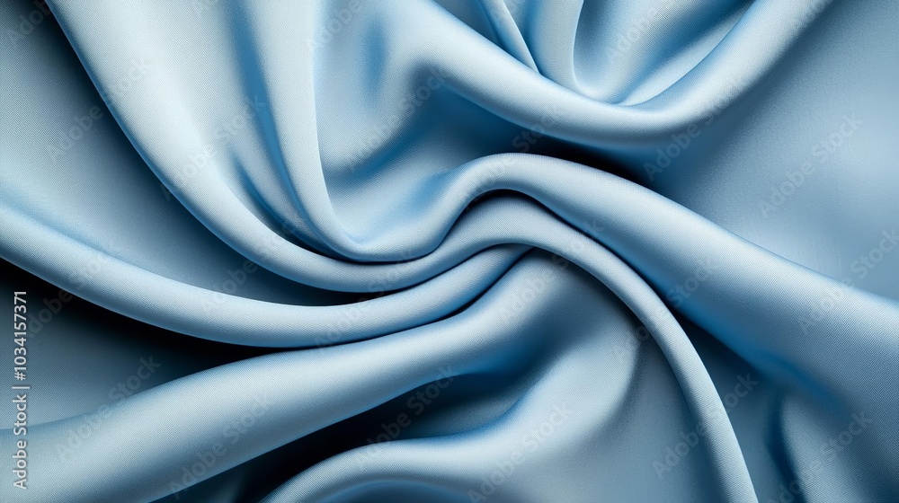 Obraz premium Blue fabric waves flowing like liquid silk, smooth curves, and soft folds, perfect for a minimalist luxury background design