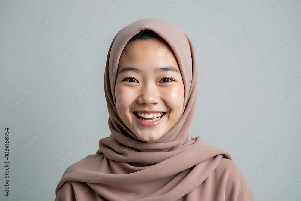Moslem Asian woman smiling at the camera Moslem Asian woman smiling at the camera