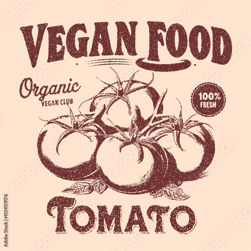 Tomato vegetable artwork for t shirt print. summer food graphic. vintage retro graphics. Red tomato vintage t-shirt design.