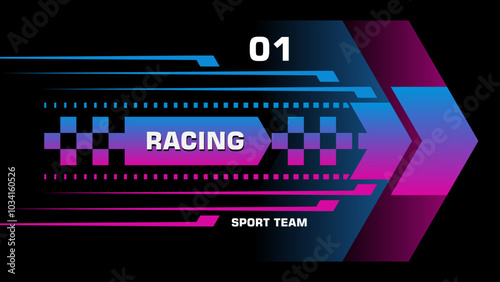 Racing background. Racing sport background design. Car race stripes. Speed line design. Graphic sport decal element. Automobile decoration. Rally dynamic motion.. Racing sticker design with arrow