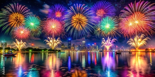 Stunning Panoramic Long Exposure Background for a Joyful New Year 2022 Celebration