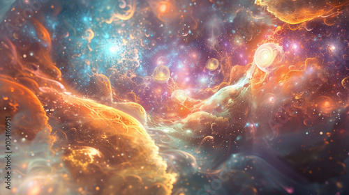 Stunning Cosmic Nebula with Vibrant Colors and Stars in Deep Space Capturing the Mysteries of the Universe and Celestial Wonders