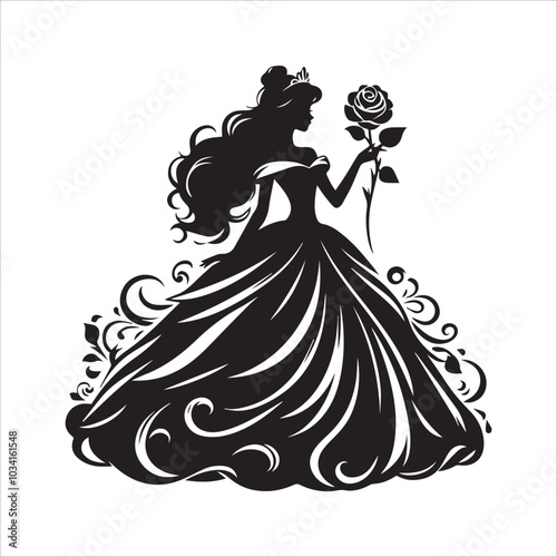 Women Weeding gown Dress With Floral Vibes and celebrating her moment vector illustration and bridal look