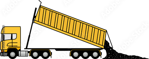 Tractor Trailer Dump Truck european yellow