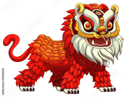 PNG Chinese lion cartoon representation creativity. photo