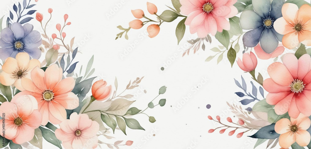 Obraz premium watercolor floral background
