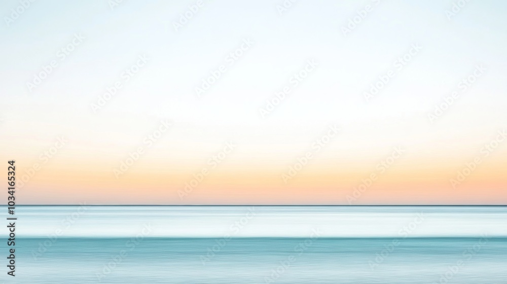 Abstract Ocean Horizon with Soft Pink and Blue Sky at Sunset Abstract Ocean Horizon with Soft Pink and Blue Sky at Sunset