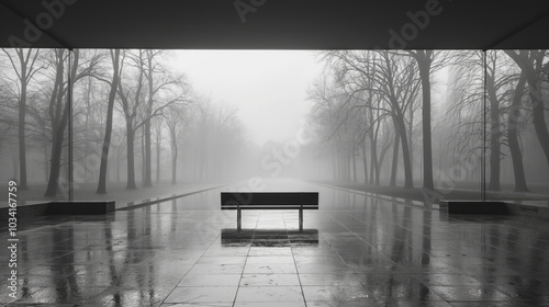  Bench, Sadness, Fog, Resting place