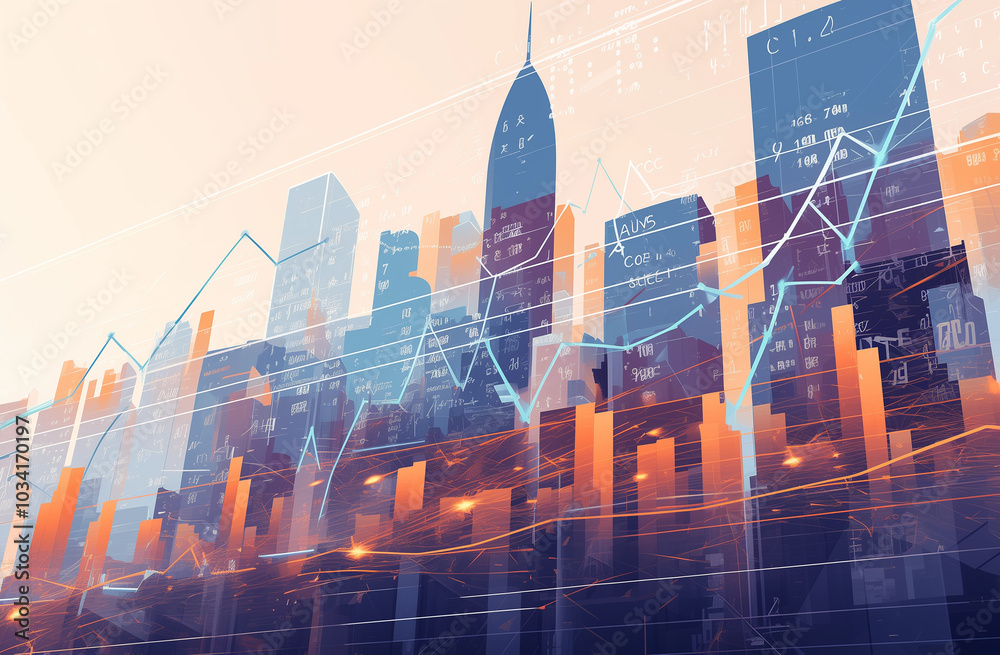 Obraz premium night city skyline