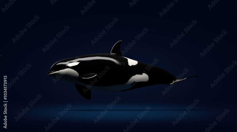 An orca whale captured in a minimalist studio setting, showcasing its striking black-and-white markings that sharply contrast against a clean, neutral background. An orca whale captured in a minimalist studio setting, showcasing its striking black-and-white markings that sharply contrast against a clean, neutral background.