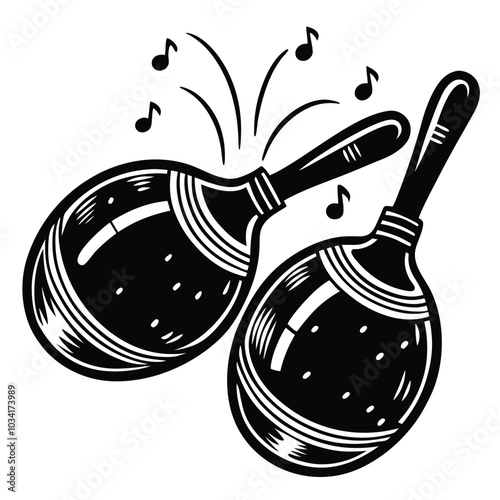 Artistic Castanets Vector Illustration