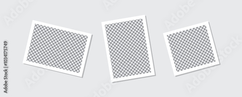 Photo collage. Collage of blank photographs with stickers isolated