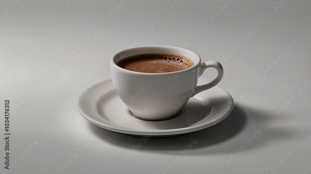 Coffee mug hot drink paper cup icon illustrated cinnamon and saucer wooden table realistic ove background Coffee mug hot drink paper cup icon illustrated cinnamon and saucer wooden table realistic ove background
