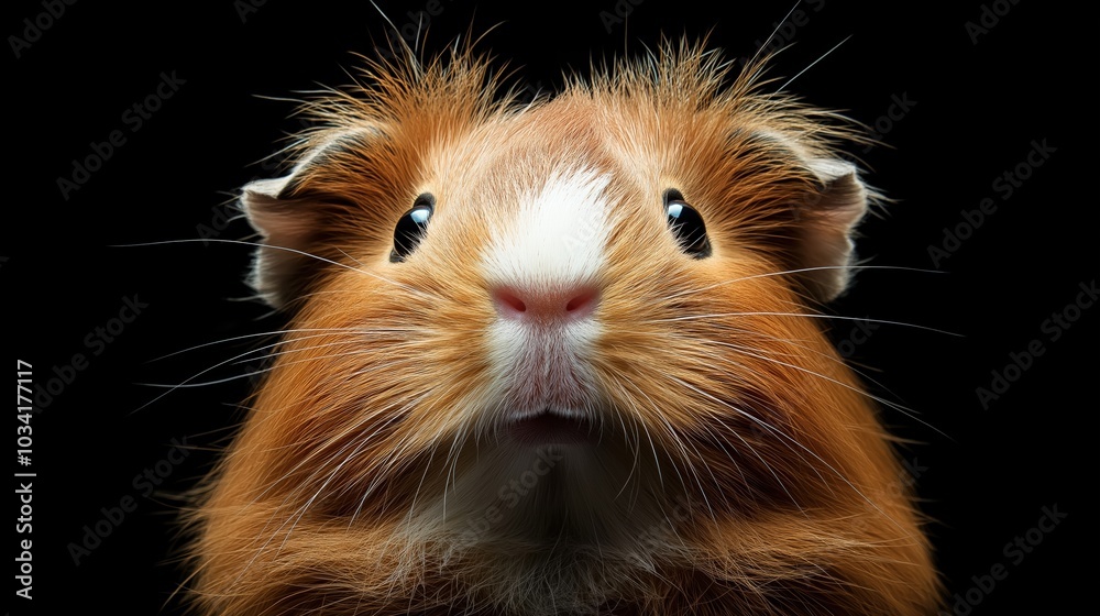 Fluffy chestnut colored hamster isolated on a black background Fluffy chestnut colored hamster isolated on a black background