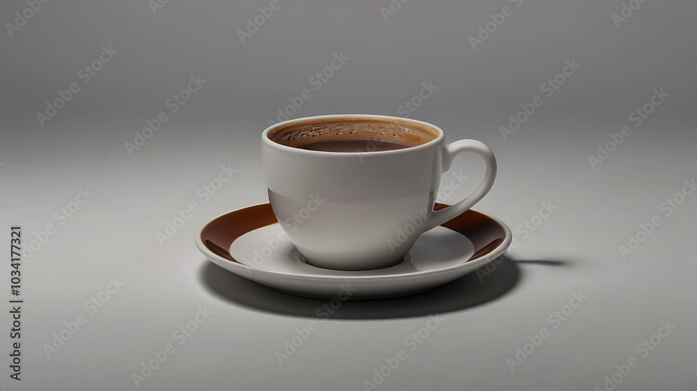 Coffee mug hot drink paper cup icon illustrated cinnamon and saucer wooden table realistic ove background Coffee mug hot drink paper cup icon illustrated cinnamon and saucer wooden table realistic ove background