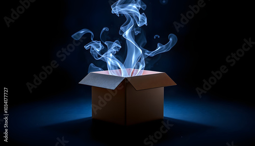 Box with magic isolated with white highlights, png photo