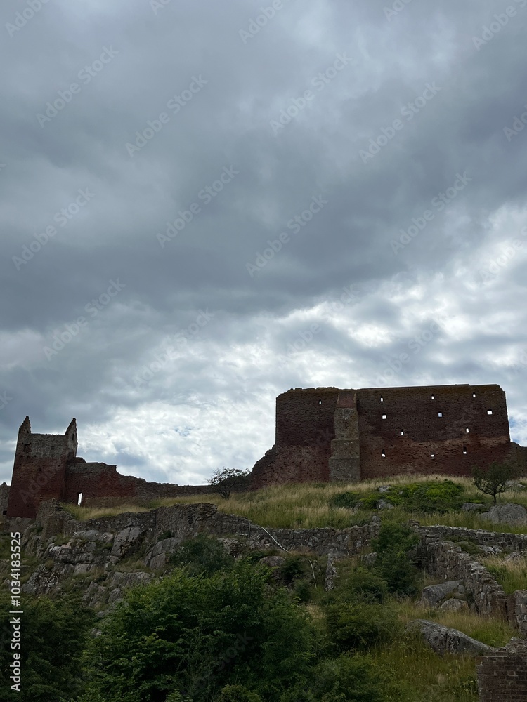 Fototapeta premium ruins of the castle in the morning