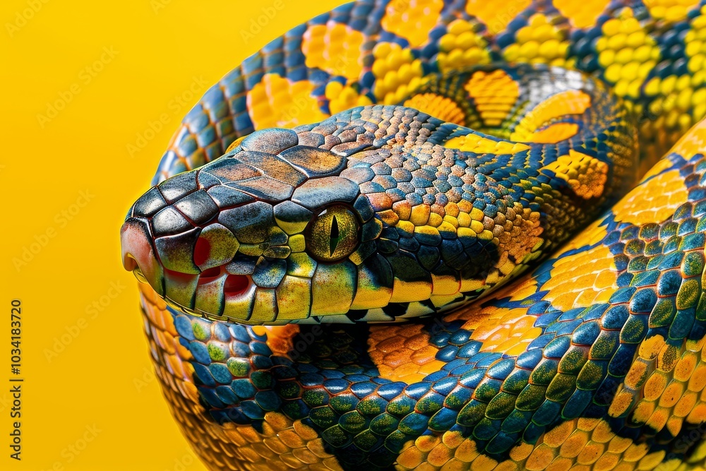 colorful skin snake on the background colorful skin snake on the background