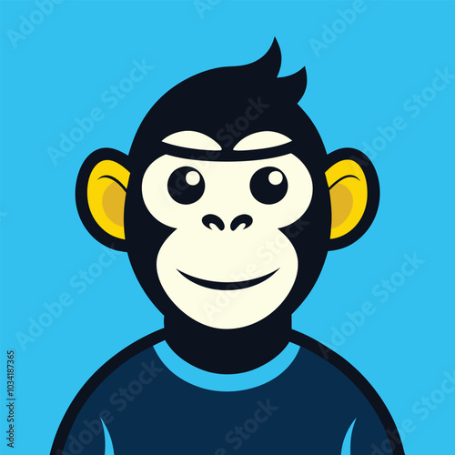 Creative cool monkey vector illustration clipart design