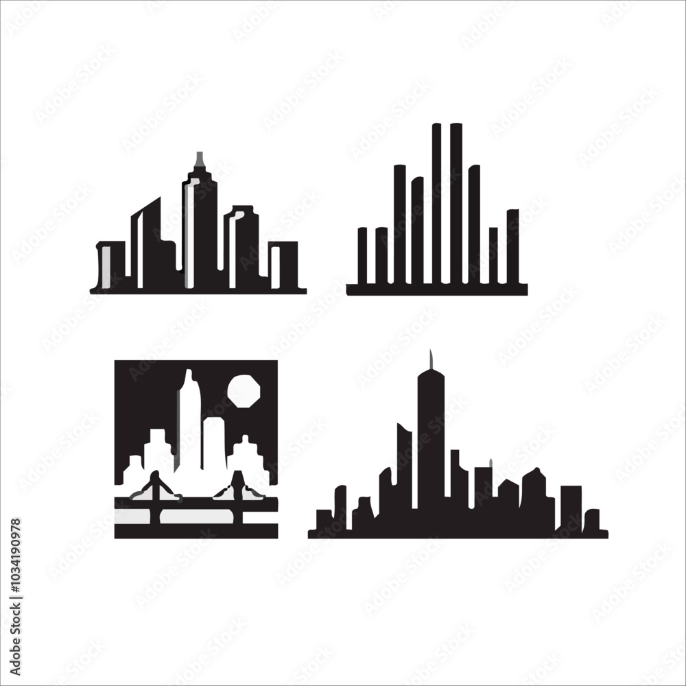 Fototapeta premium Cities,City vector set