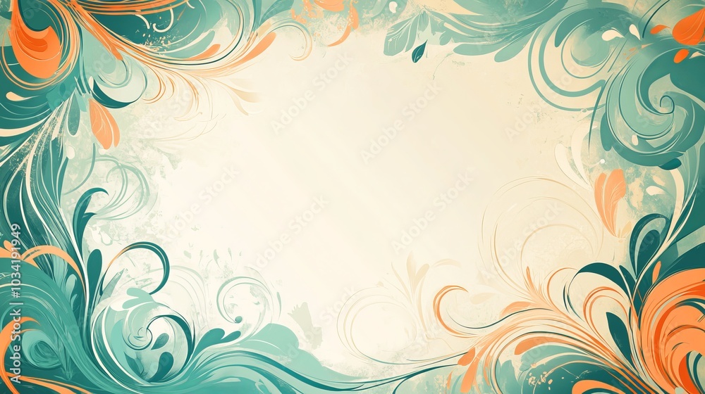 abstract floral invitation template with space abstract floral invitation template with space