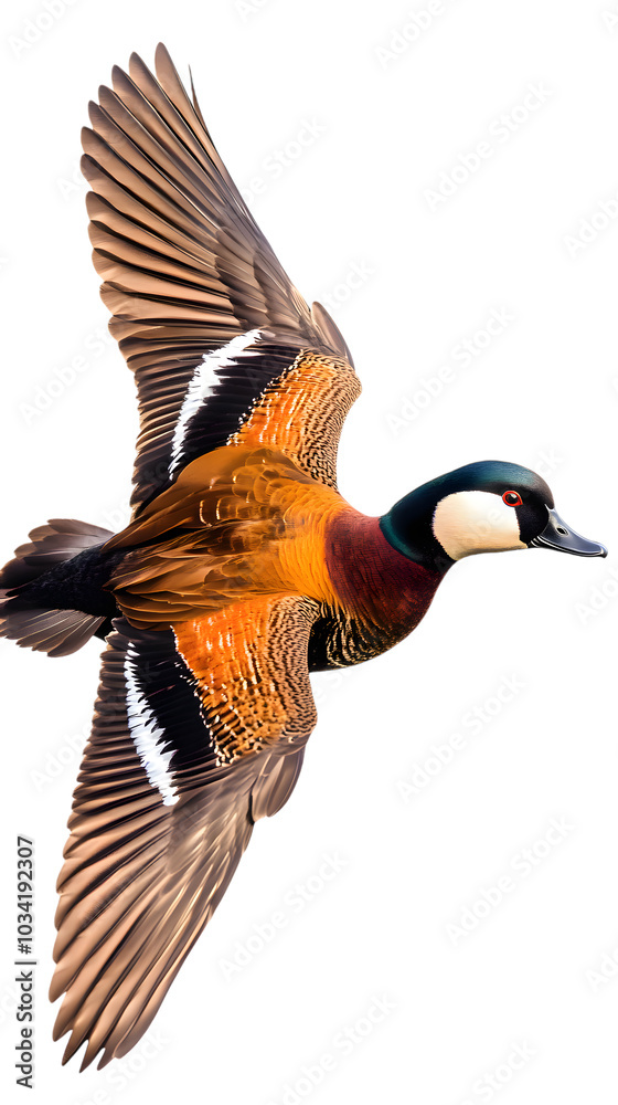 Obraz premium White Faced Whistling Duck on Transparent Background PNG, Pattern Background, Wallpaper, Cover and Screen of Smartphone, PC, Laptop, Transparent PNG