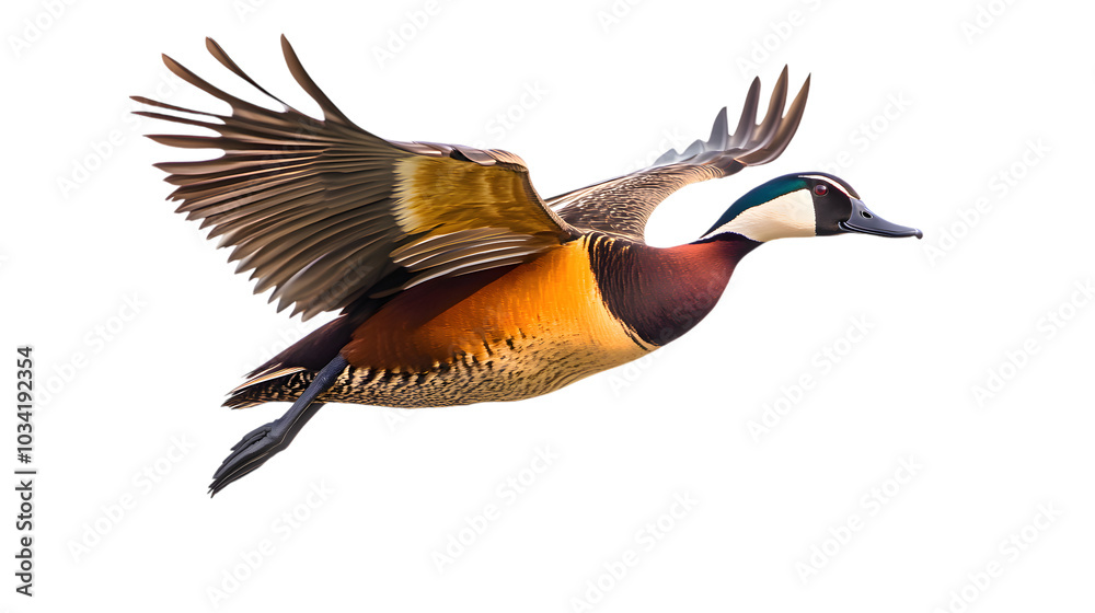 Obraz premium White Faced Whistling Duck on Transparent Background PNG, Pattern Background, Wallpaper, Cover and Screen of Smartphone, PC, Laptop, Transparent PNG