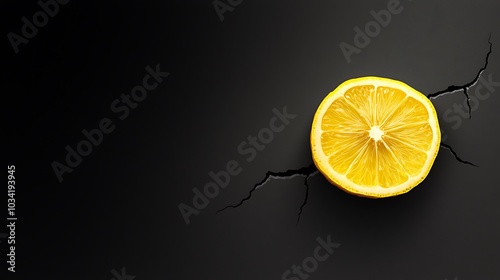 A dried lemon slice on a cracked, dusty surface, symbolizing short and emotionless communication, Ultra-Realistic, Photo Realistic, highly detailed,  photo