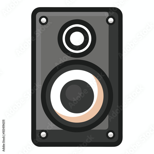 Music speaker icon vector flat design on white background