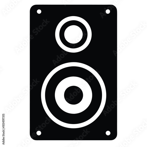 Music speaker icon vector flat design on white background