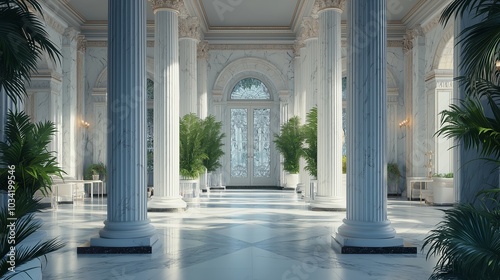 Palace interior background columns hall