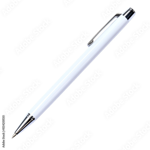 Obraz na płótnie White pen with silver accents on a white isolated background. w salonie
