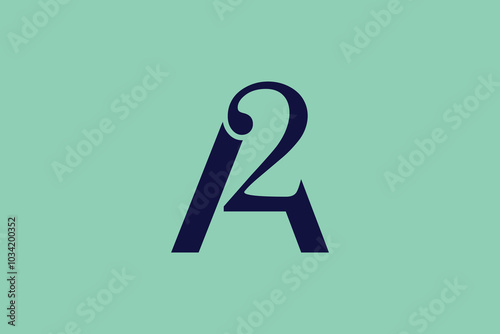 Letter A 2 logo vector design. Simple a letter logo