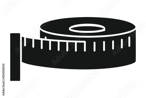 Measuring tape Vector black icon design on white background