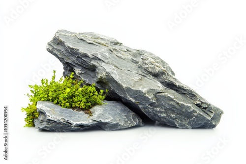 Wallpaper Mural Decorative Rocks With Greenery on White Background Torontodigital.ca