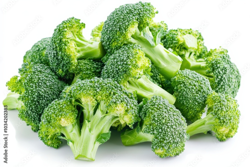Fresh and Delicious Broccoli Isolated on White Background Fresh and Delicious Broccoli Isolated on White Background