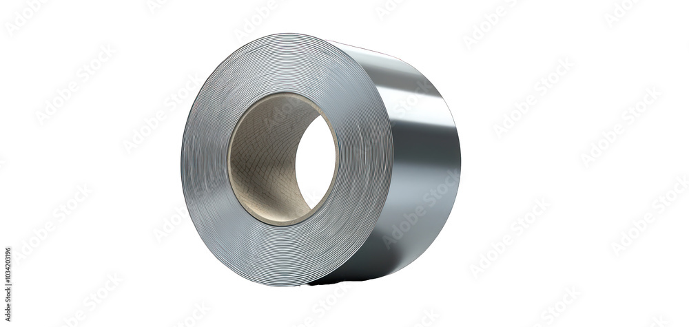 Robust silver duct tape with high-strength adhesive, isolated on white.