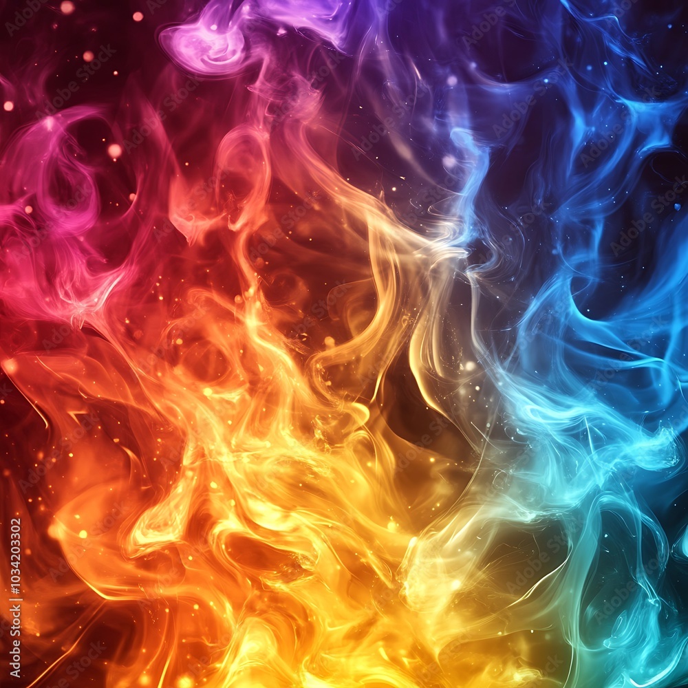 Fototapeta premium A vibrant blend of colorful smoke swirling in a mesmerizing pattern.