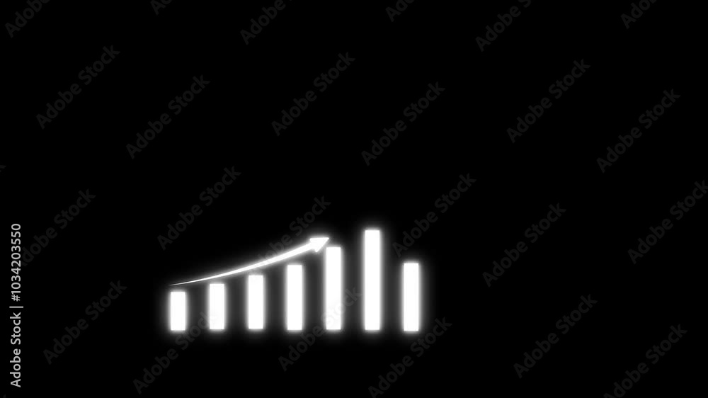 Abstract increasing business graph animation. Abstract increasing business graph animation.